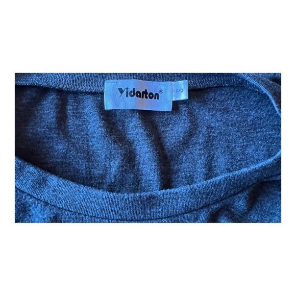 Yidarton T-Shirt Gray Sz Small Twist Knot Front Long Sleeve Crew Neck Basic - Picture 5 of 15